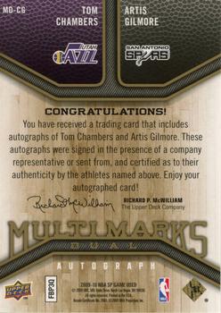 2009-10 SP Game Used - Multi Marks Dual #MD-CG Artis Gilmore / Tom Chambers Back