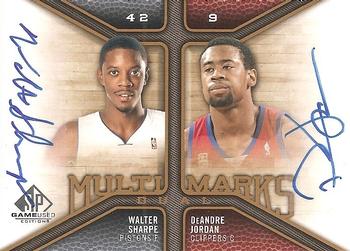 2009-10 SP Game Used - Multi Marks Dual #MD-JS DeAndre Jordan / Walter Sharpe Front