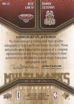 2009-10 SP Game Used - Multi Marks Dual #MD-LS Ramon Sessions / Acie Law IV Back