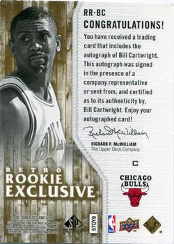 2009-10 SP Game Used - Retro Rookie Exclusive Signatures #RR-BC Bill Cartwright Back