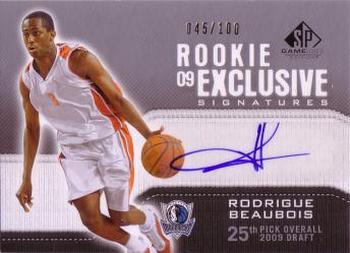 2009-10 SP Game Used - Rookie Exclusive Signatures #RE-RB Rodrigue Beaubois Front