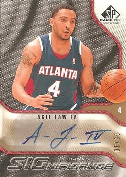 2009-10 SP Game Used - SIGnificance Gold #S-AL Acie Law IV Front
