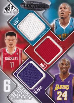 2009-10 SP Game Used - Six Star Swatches #NNO Allen Iverson / Steve Nash / Carlos Boozer / David West / Yao Ming / Kobe Bryant Back
