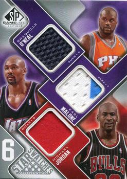 2009-10 SP Game Used - Six Star Swatches #NNO Shaquille O'Neal / Karl Malone / Michael Jordan / David Robinson / Hakeem Olajuwon / Magic Johnson Front