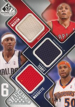 2009-10 SP Game Used - Six Star Swatches #NNO Shawn Marion / Jason Terry / Corey Maggette / Ron Artest / Devean George / Andrei Kirilenko Front