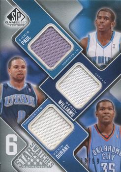 2009-10 SP Game Used - Six Star Swatches #NNO Chris Paul / Deron Williams / Kevin Durant / Josh Smith / Dwight Howard / Michael Redd Front