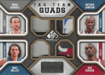 2009-10 SP Game Used - Tag Team Quad #TQ-6THM Ben Gordon / Manu Ginobili / Antawn Jamison / Mike Miller Front