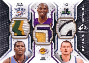 2009-10 SP Game Used - Triple Patch #TP-BDL Kobe Bryant / Kevin Durant / Kevin Love Front