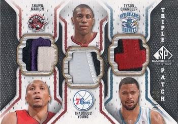 2009-10 SP Game Used - Triple Patch #TP-MCY Shawn Marion / Tyson Chandler / Thaddeus Young Front
