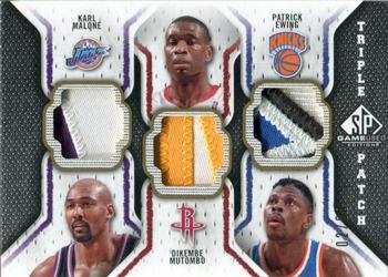 2009-10 SP Game Used - Triple Patch #TP-MMM Karl Malone / Patrick Ewing / Dikembe Mutombo Front