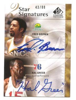 2009-10 SP Signature Edition - 2 Star Signatures #2S-BG Fred Brown / Hal Greer Front