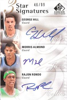 2009-10 SP Signature Edition - 3 Star Signatures #3S-RAH Rajon Rondo / Morris Almond / George Hill Front