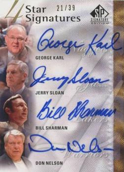 2009-10 SP Signature Edition - 4 Star Signatures #4S-SSNK George Karl / Jerry Sloan / Bill Sharman / Don Nelson Front