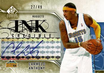 2009-10 SP Signature Edition - INKredible #I-CA Carmelo Anthony Front