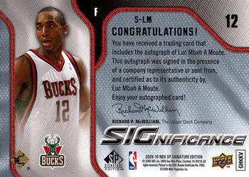 2009-10 SP Signature Edition - SIGnificance #S-LM Luc Richard Mbah A Moute Back