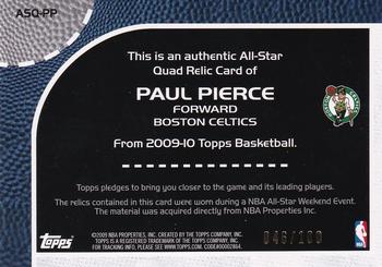 2009-10 Topps - All-Star Relics Quad #ASQ-PP Paul Pierce Back