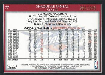 2009-10 Topps - Chrome #77 Shaquille O'Neal Back