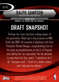 2009-10 Topps - Draft Snapshot #DS-RS Ralph Sampson Back