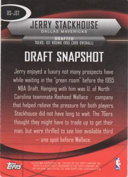 2009-10 Topps - Draft Snapshot #DS-JST Jerry Stackhouse Back