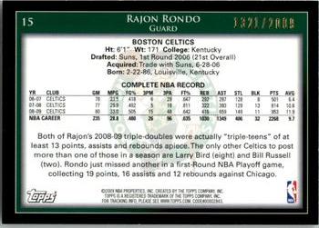 2009-10 Topps - Gold #15 Rajon Rondo Back