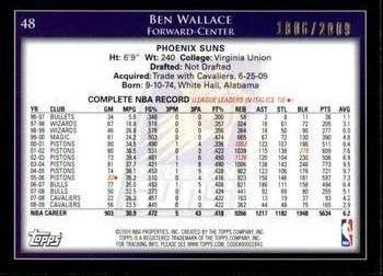 2009-10 Topps - Gold #48 Ben Wallace Back