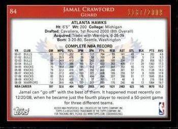 2009-10 Topps - Gold #84 Jamal Crawford Back