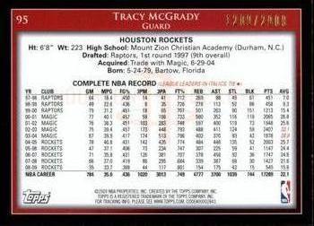 2009-10 Topps - Gold #95 Tracy McGrady Back