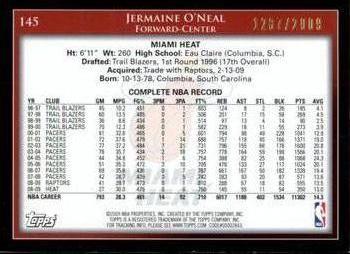2009-10 Topps - Gold #145 Jermaine O'Neal Back