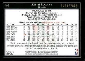 2009-10 Topps - Gold #162 Keith Bogans Back