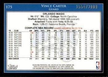2009-10 Topps - Gold #175 Vince Carter Back