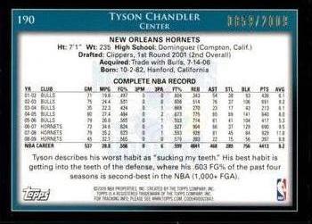 2009-10 Topps - Gold #190 Tyson Chandler Back