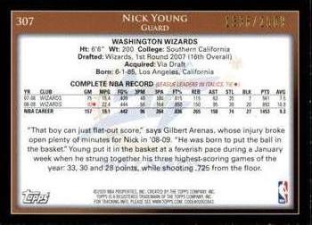 2009-10 Topps - Gold #307 Nick Young Back