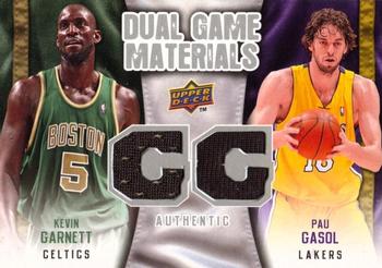 2009-10 Upper Deck - Dual Game Materials #DG-GG Kevin Garnett / Pau Gasol Front