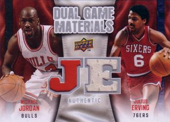 2009-10 Upper Deck - Dual Game Materials #DG-JE Michael Jordan / Julius Erving Front