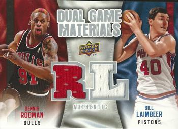 2009-10 Upper Deck - Dual Game Materials #DG-LR Bill Laimbeer / Dennis Rodman Front