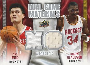 2009-10 Upper Deck - Dual Game Materials #DG-YH Yao Ming / Hakeem Olajuwon Front