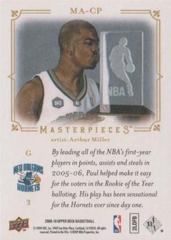 2009-10 Upper Deck - Masterpieces #MA-CP Chris Paul Back