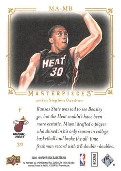 2009-10 Upper Deck - Masterpieces #MA-MB Michael Beasley Back