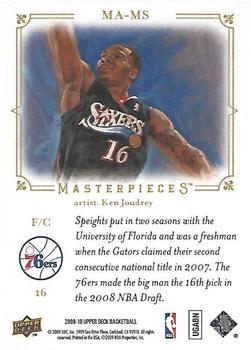 2009-10 Upper Deck - Masterpieces #MA-MS Marreese Speights Back