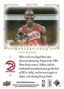 2009-10 Upper Deck - Masterpieces #MA-WI Dominique Wilkins Back