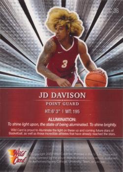 2021-22 Wild Card Alumination - Holo-Lux Silver Rainbow Paper #ABC-36 JD Davison Back