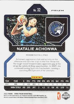 2022 Panini Prizm WNBA - Green #32 Natalie Achonwa Back