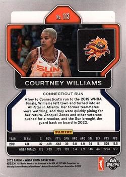 2022 Panini Prizm WNBA - Green #113 Courtney Williams Back