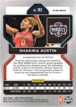 2022 Panini Prizm WNBA - Green #183 Shakira Austin Back