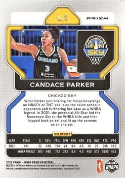 2022 Panini Prizm WNBA - Green Ice #3 Candace Parker Back