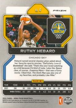 2022 Panini Prizm WNBA - Hyper #4 Ruthy Hebard Back