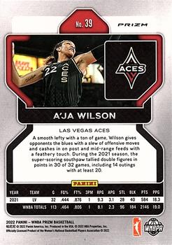  2021 Panini Prizm WNBA #13 A'ja Wilson Las Vegas Aces