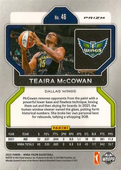 2022 Panini Prizm WNBA - Hyper #46 Teaira McCowan Back