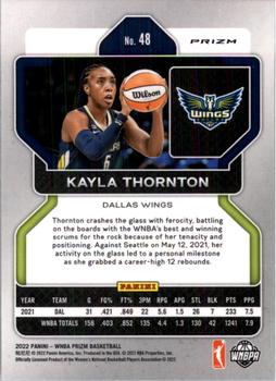 2022 Panini Prizm WNBA - Hyper #48 Kayla Thornton Back