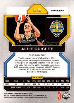 2022 Panini Prizm WNBA - Hyper #59 Allie Quigley Back